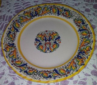 Meridiana Ceramiche Hand Painted Bread Plate,  Cup & Saucer Made In Italy 2