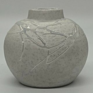 Studio Pottery Weed Pot Bud Vase White Clay Iridescent Drip Contemporary Modern