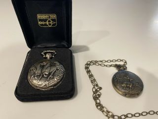 Bradley Elgin Horse Pocket Watch With Case And Deer Watch With Chain