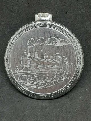 Vintage Railroad Train Caravelle Bulova Pocket Watch Swiss 17 Jewels Runs