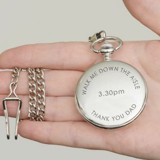 Walk Me Down The Aisle Pocket Watch - Personalised Engraved Wedding Gift Father