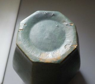 Mission Arts & Crafts Pottery Matte Green Vase 2