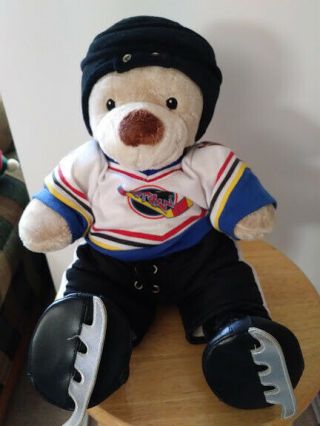 Build A Bear Plush Bear With Complete Ice Hockey Outfit 16 " Tall