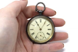 Antique Victorian Kendal & Dent Solid Silver Key Wind Pocket Watch Spares 25551