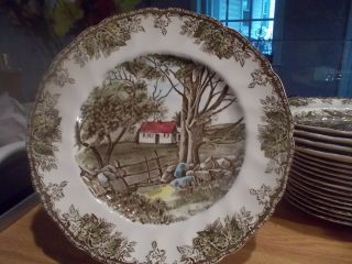 Johnson Brothers Friendly Village Large 10.  5 " Dinner Plate - Stone Wall