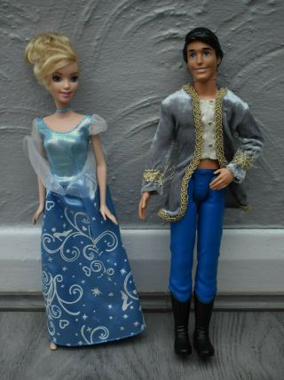 Disney Princess Cinderella Barbie Doll,  Handsome Prince Bundle