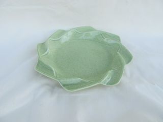RED WING ASH TRAY,  PLATE 1543 SPECKLED LIME GREEN,  MID CENTURY MODERN 3