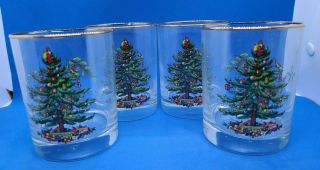Spode Christmas Tree Set Of Four Double Old Fashioned Glasses