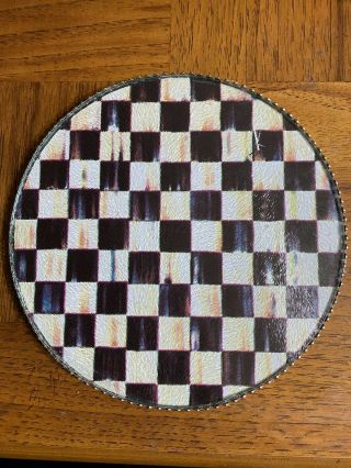 Trivet Hot Plate Mackenzie Childs Paper Courtly Check Handcrafted