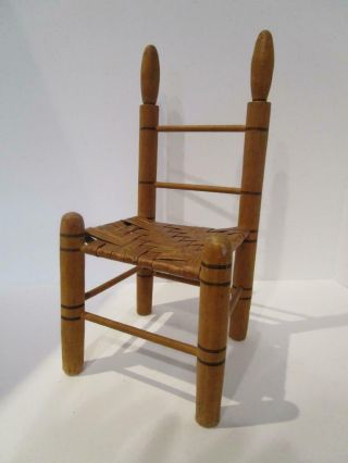 Shaker Style Wooden Doll Chair Woven Seat