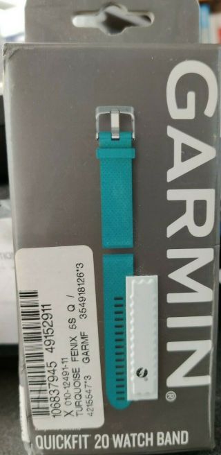 Garmin Fenix 5s Turquoise Silicone Quick Fit 20 Watch Band 010 - 12491 - 11 Dent Box