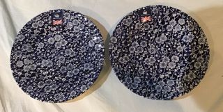 Royal Wessex By Churchill (set Of 2) Calico Blue Floral China Salad Plates 8 "