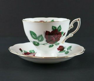 Royal Standard Red Velvet Tea Cup And Saucer Teacup Fine Bone China England