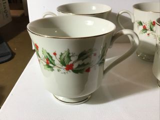 R.  H.  Macy Porcelain Cup - " All The Trimmings " 6283 Holly - Gold Trim