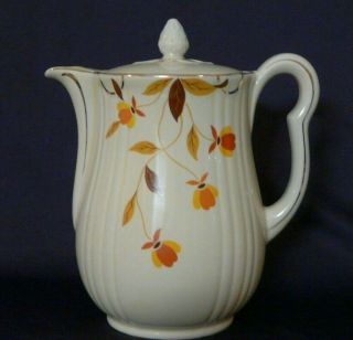 Vintage Hall Jewel Tea Autumn Leaf Teapot Pitcher With Lid -