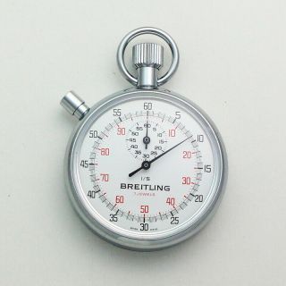 Nos Breitling Ref.  1522 Chronograph 7 Jewel Movement Pocket Timer Stopwatch