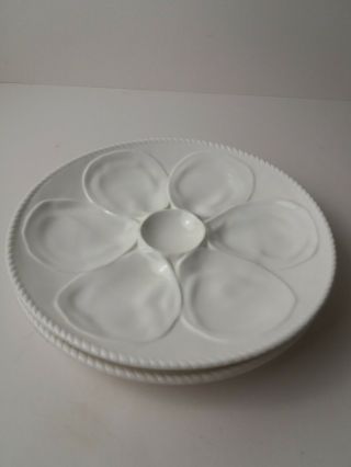 Vintage Knobler Japan Two White Oyster Plates 8 7/8 "
