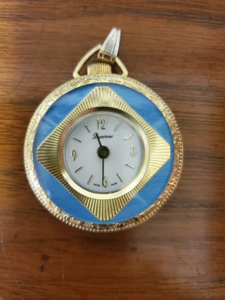 Vintage Swiss Made Lucerne Mechanical Wind Up Watch Pendant Necklace