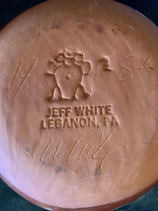 Vintage Redware Pottery Plate By Jeff White PA 1989 3