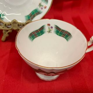 Royal Adderley Bone China England Teacup and Saucer Newfoundland Tartan 3