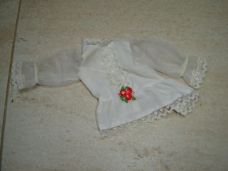 1981 Sindy Fine And Fancy 44083 White Blouse Top With Applique Flower Trim