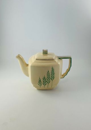 Leigh Ware Potters Green Wheat Teapot Art Deco Vintage 1920’s