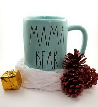 Rae Dunn Mama Bear Mug,  Tiffany Blue.  Rare.  Love On Your Mama Bear This Xmas