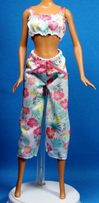 Barbie Fashionistas Peach Roxy Floral Print Pants Halter Fits Petite
