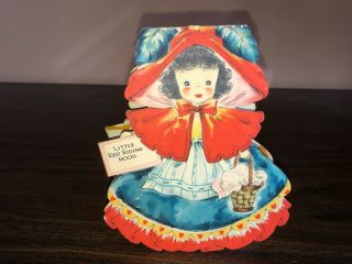 Vtg Hallmark Cards Little Red Riding Hood Doll Greeting Card Paper Storybook 5