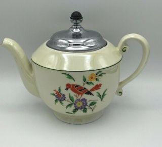 Fraunfelter Teapot T774 Royal Rochester Hand Decorated With Metal Lid