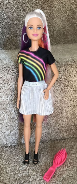 Barbie Rainbow Sparkle Hair Mattel Rainbow Colored Hair Euc