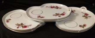 6 Vintage Porcelain Marked Meijyo China Snack Plates Made In Japan