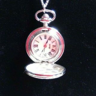 Vintage Colibri Silver Pendant Watch Mother Of Pearl Face W/24 