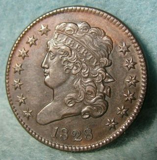1828 Classic Head Half Cent Sharp United States Type Coin