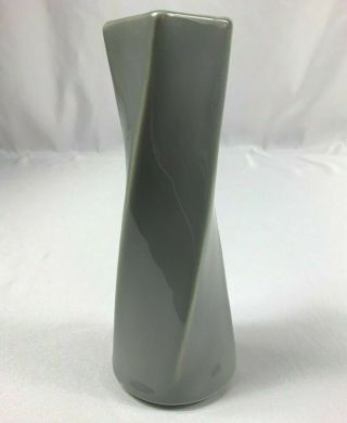 Vintage Ceramic Mccoy Pottery Floraline Twisted Bud Vase 542 Glossy Gray Glaze
