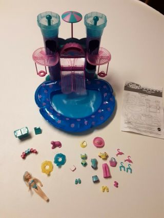 Polly Pocket Wild Waves Pool & Castle Doll Seal Swim Slide Clothes Christmas