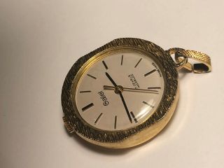 Vintage Gallet Pendant Ladies 17j Wind - Up Y.  Gold P Watch Cal.  Fhf 552