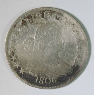 1806 Us Draped Bust Early Silver Half Dollar Coin