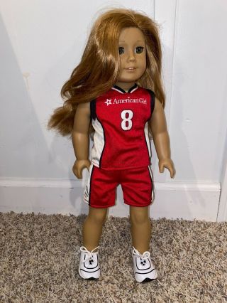 American Girl Doll Red Basketball Uniform With Shoes