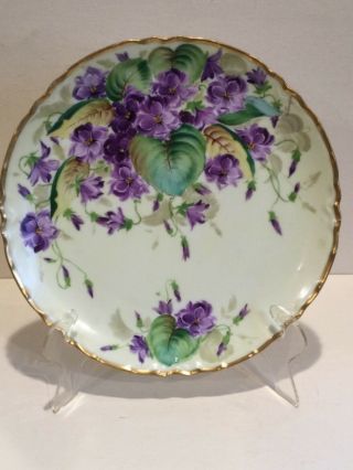Antique Haviland Limoges France Porcelain Plate 8.  5” With Floral Design,  Marked