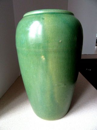 Vintage Art Pottery Green Glaze Handcrafted Vase Unknown Maker