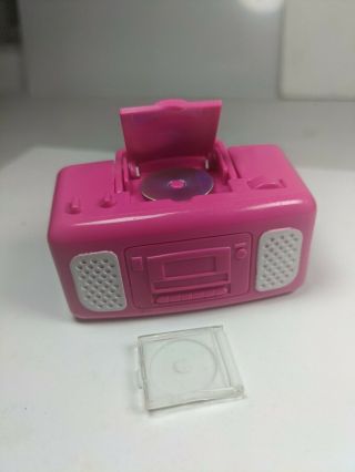 Vtg 90s Mattel BARBIE BOOMBOX CD PLAYER cd case hot pink 2