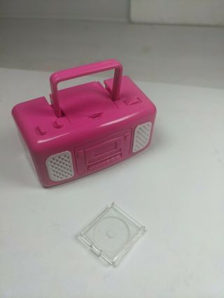 Vtg 90s Mattel BARBIE BOOMBOX CD PLAYER cd case hot pink 3