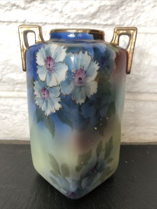 Antique Nippon Hand Painted Porcelain Vase Gilt Embellished Gift