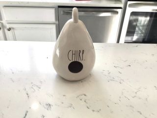 Rae Dunn " Chirp " Teardrop Birdhouse With Bird On Back By Magenta Small Flaw