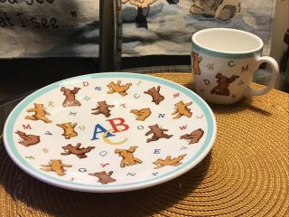 Tiffany & Co Alphabet Bears 2 Piece Set (plate,  & Mug)