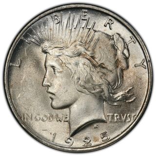 1925 P Peace Dollar - Pcgs Ms65 Trueview Of Actual Coin Pictured