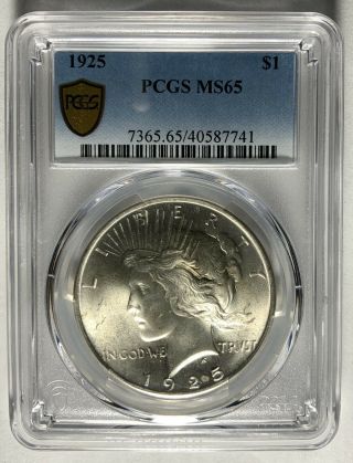 1925 P Peace Dollar - PCGS MS65 TrueView Of Actual Coin Pictured 3