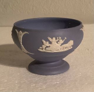 Small Blue Wedgwood Jasperware Pedestal Bowl