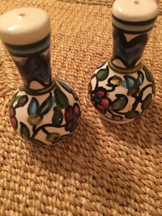 Israel Jerusalem Armenian Hand Painted Ceramic Spice Containers Shakers